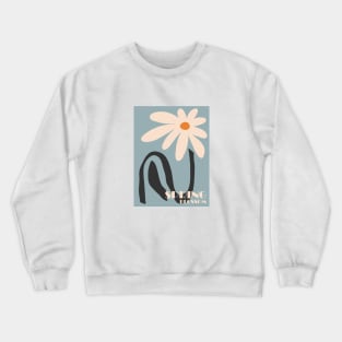 Spring blossom, Flower market, Blue retro print, 70s, Indie decor, Cottagecore, Fun art, Groovy abstract flowers Crewneck Sweatshirt